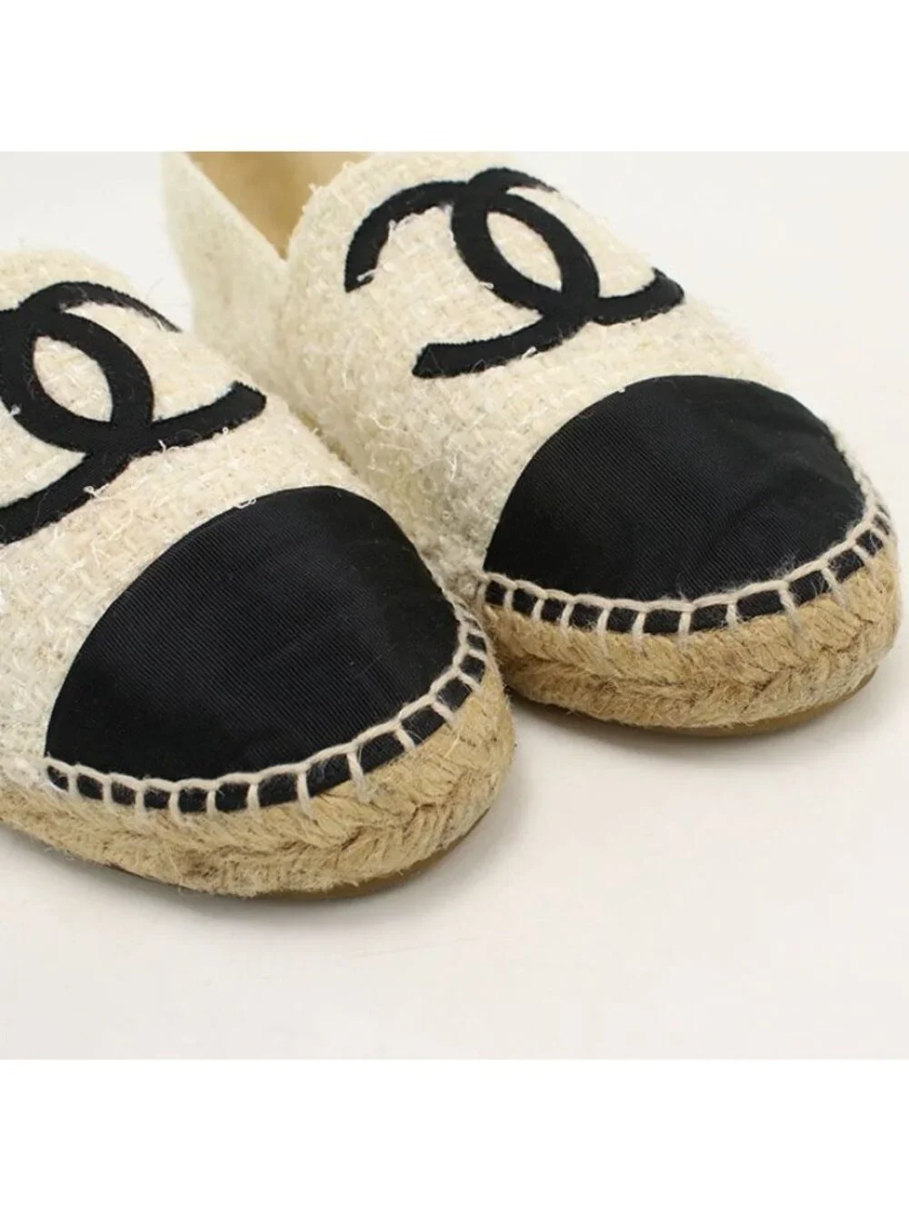 Chanel Espadrilles CC Logo Shoes Tweed